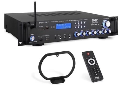 Pyle Multi-Channel Bluetooth Power Amplifier - 3000 Watt Audio Rack Mount PT3001 - Image 1 of 4