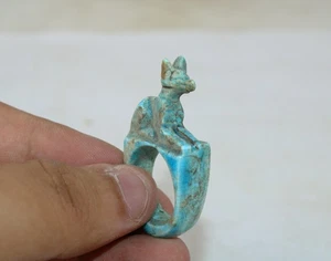 Seltener altägyptischer Pharao Schutz Anubis Zauberstein Ring Old Egypt - Bild 1 von 5