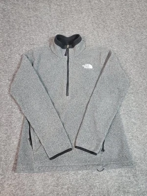 Pulôver feminino The North Face Campbell tamanho M cinza lã 1/4 bolso com zíper - Imagem 1 de 4
