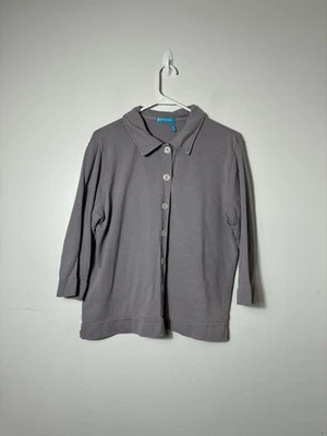 Cárdigan con botones Fresh Produce talla grande púrpura 100 % algodón informal cuadrado  Foto 1 de 4