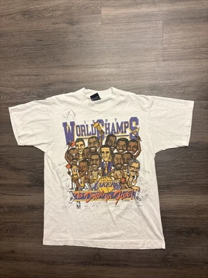Vintage 80s Los Angeles Lakers 1987 World Champs Caricature T Shirt Size M USA - Image 1 of 4