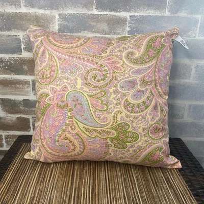 New Newport Set of Three Throw Pillow Covers Paisley Zippered 18" x 18"   - Image 1 of 4