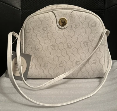 Autêntica bolsa tiracolo de lona branca favo de mel Dior  - Imagem 1 de 4
