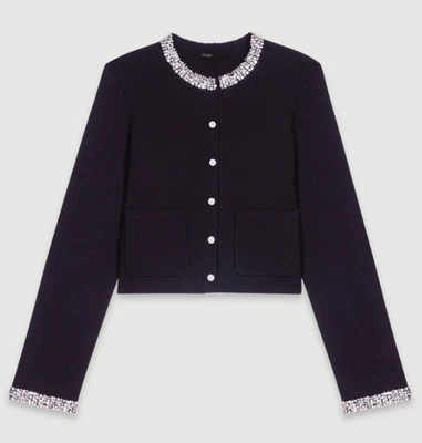 Cárdigan para mujer Maje Mistrassan negro adornado con cristal - 3/grande - precio de venta sugerido por el fabricante $345 Foto 1 de 4