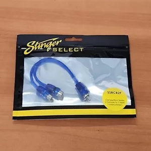 New Stinger SSRCB2F 2 Female to 1 Male Car Audio RCA Y Interconnect Cable - Blue - Picture 1 of 3