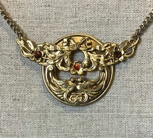 Vintage Inspired Necklace- Up Cycled Vintage Pieces, Birds, Bow, Flowers - Picture 1 of 4
