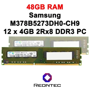12x 4GB ( 48GB ) PC RAM Samsung PC3 - 10600U DDR3 M378B5273DH0-CH9 2Rx8 - Bild 1 von 1
