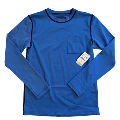 NUEVO CON ETIQUETAS Crewcuts Manga Larga UPF 50 Rashguard Azul Niños Grande Foto 1 de 4