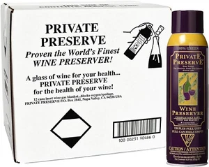 PRIVATE PRESERVE Wine Preserver Inert Gas Aerosol Bottle Sparging System x12 - Picture 1 of 4