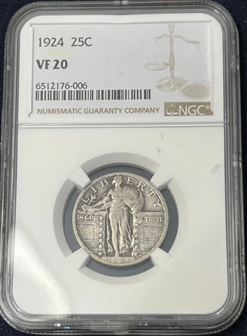 🍃1924 STANDING LIBERTY QUARTER NGC VF20! - NICE!🍃 Cover