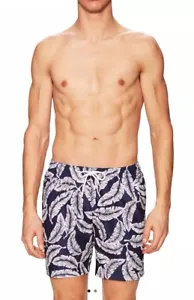 Trunks surf & swim da uomo bauli da nuoto retrò ""Bungalow Palm"" blu/bianco nuovi con etichette - larghi - Foto 1 di 7