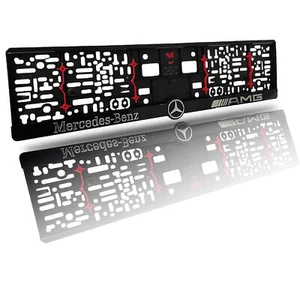 Flexible Number Plate Frame Surrounds for Mercedes Benz Unbreakable Secure 2 Pcs - Picture 1 of 6