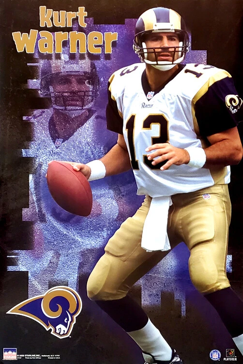 Винтажный настенный плакат KURT WARNER St. Louis Rams 2000 Starline NFL 22x34 - Изображение 1 из 1
