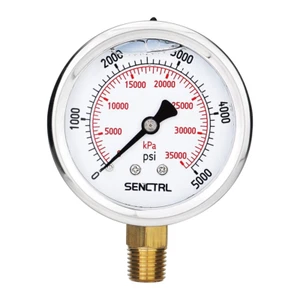 5000 Psi Glycerin Liquid Filled Hydraulic High Pressure Gauge - Picture 1 of 6