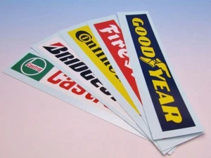 Sponsoren Werbetafel decals Set 5 Stück 1/43 Naßschiebebild Decal 141x23mm - Bild 1 von 2