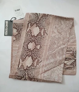 Roberto Cavalli Python Floral Print Square Italian Silk Scarf - 35" x 35" - Picture 1 of 11