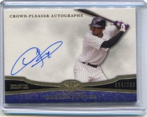 2013 Topps Tier One - DEXTER FOWLER - Crowd Pleaser Autograph #d/299