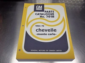 64 - 1970 CHEVELLE - MONTE CARLO MASTER PARTS CATALOG July 70 print - Picture 1 of 12