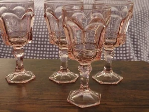 Set of 4 Fostoria Virginia Pink Water Goblets - Picture 1 of 3