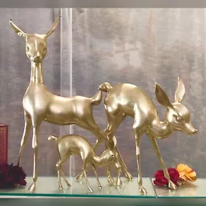 Brass Deer / Reindeer Vintage / Bambi Shape Deer / Mid Century Modern - Set of 3 - Picture 1 of 11