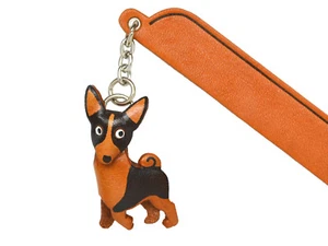 Basenji Leather dog Charm Bookmarker *VANCA* Made in Japan #61769 - Picture 1 of 10