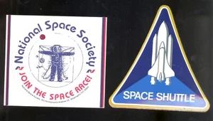 Vintage NASA Space Shuttle und National Space Society Aufkleber Sticker - Bild 1 von 4