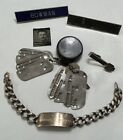 Ww2 Wwii Korea Sterling Silver Id Bracelet Dog Tags Photo Named Badges Grouping