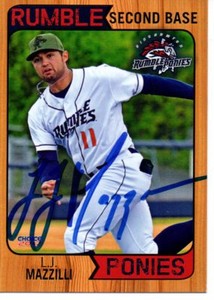 L.J. Mazzilli 2017 Binghamton Rumble Ponies Signed Card