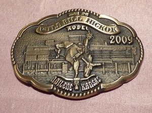 2009 Wild Bill Hickock Rodeo Abilene Kansas Brass Belt Buckle - Picture 1 of 2