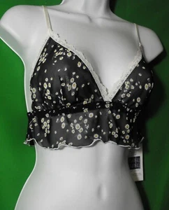 NEW HANKY PANKY 6Z7071 DAISY DOT CHIFFON LACE TRIMMED BRALETTE XS - Picture 1 of 2