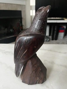 Scultura falco in legno intagliato metà secolo - Foto 1 di 6