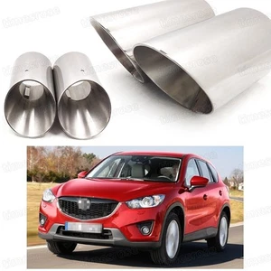 Silver Car Exhaust Muffler Tip Tail Pipe End Trim for Mazda CX-5 2013-2017 #1042 - Picture 1 of 7