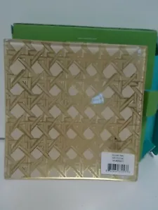 Kate Spade Lenox Metalldruck & Glas Tablett 6" gewebtes Muster schön! 021 - Bild 1 von 7