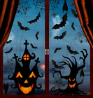 VEYLIN 6Sheets 200Pcs Halloween Window Clings, Double-Side Spooky Removable Wind