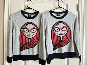 Lot 2 NWT Disney Essentials Nightmare Sally Twins Cotton Sweater Boy Girl SZ M 8 - Picture 1 of 6