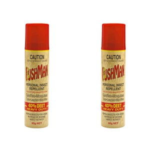 2x Bushman Ultra 60g Aerosol Spray Personal Insect/Mosquito Repellant BU60A Red - Picture 1 of 2