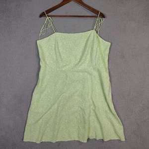 Old Navy Cami Dress Women's 2XL Green Floral Ditsy Tie Strap Smocked Preppy NWT - Picture 1 of 14