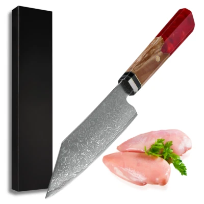 Cuchillo de Chef 5 pulgadas Cuchillo Bunka Japonés Acero Inoxidable Damasco Chef Cocina Utilidad Foto 1 de 4