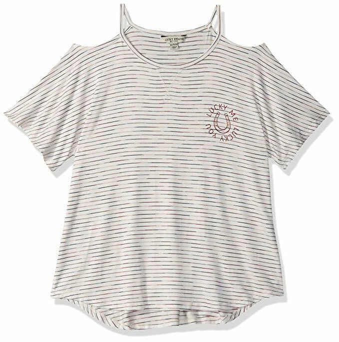 Top de moda manga corta Lucky Brand para niñas talla 4/5 - Anouk Whisper blanco  Foto 1 de 4