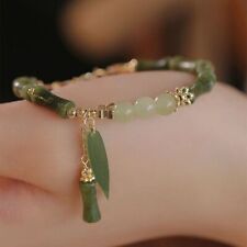 Elegant Crystal Bamboo Flower Bead Bracelet Bangle Adjustable Women Jewelry Gift