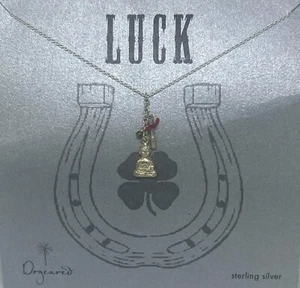 Dogeared sterling silver Luck Fortune spiritual Buddha, Key, Red Thread necklace - Picture 1 of 1