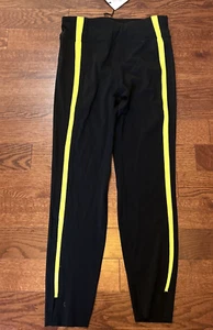 New Zyia Active Black Neon Tape Luxe Hi-Rise Leggings Women's Size 6 8 Yellow - Picture 1 of 10