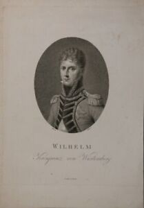 Roi Wilhelm I De Wurtemberg (1781-1864) Gravure sur Cuivre De Bollinger