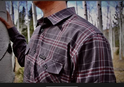 Camisa a Cuadros Gris Anvil Flannel Company S “46” “The Anvil” ¡LKNU! Foto 1 de 4
