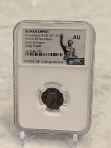Roman Empire Constantius II AE3/4  AD 337-361  Ancients Bronze NGC AU details  - Picture 1 of 3