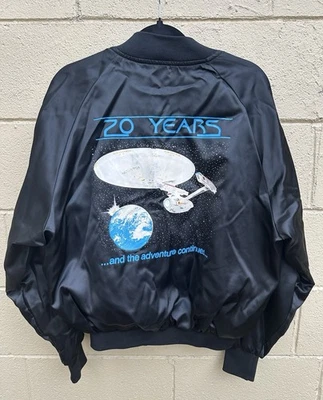 Vintage 1986 Star Trek 20 Years Anniversary Satin Enterprise Jacket Large Satins - Image 1 of 4