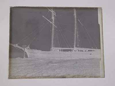 Vintage Glass Negative Photograph Unidentified Boat Ship - Image 1 of 4