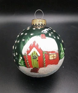 Vintage Original German 3" Round Hand Crafted/Blown Glass ~ Holiday Ornament  - Picture 1 of 12
