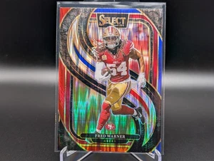 2024 Panini Select FRED WARNER #157 Premier Level Red & Blue Shock Prizm - Picture 1 of 2