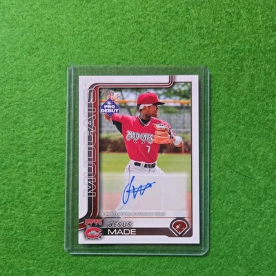 2025 Topps Pro Debut Baseball Jesus Made Auto Base Brewers SP Autograph Card - Image 1 of 2
